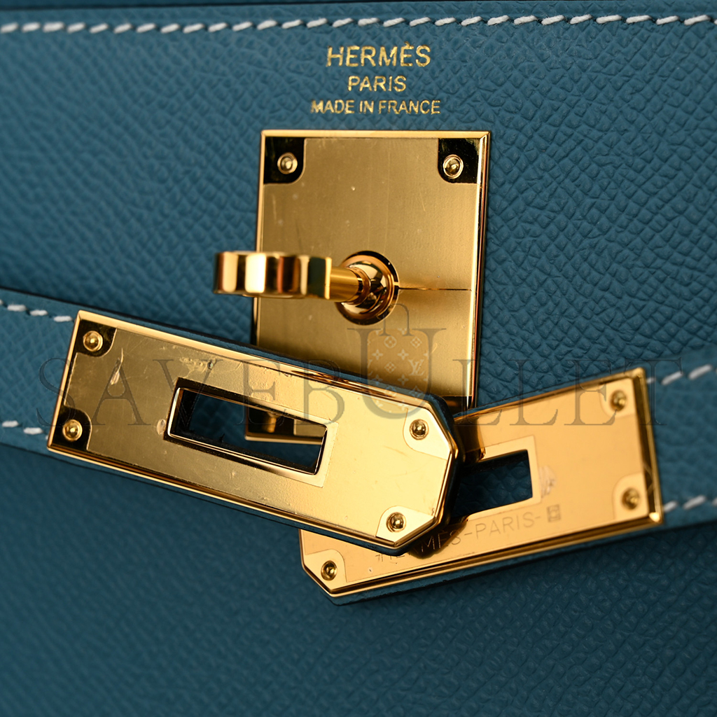 HERMÈS MASTER EPSOM KELLY SELLIER 28 NEW BLUE JEAN (28*22*10cm)